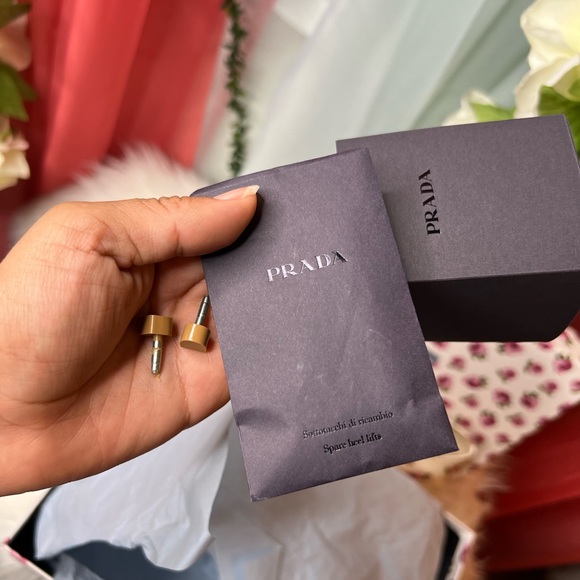 Prada Calzature Donna Vernice Rose Bianco Pointed Heels - Picture 4 of 4